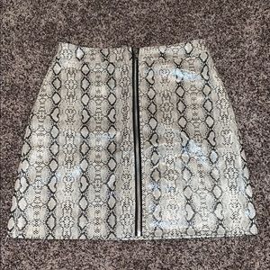 Faux Leather Snake Skin Skirt